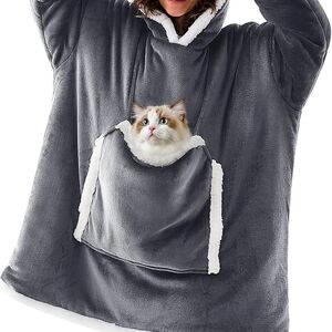 Cozy Gray Cat Carrier Hoodie